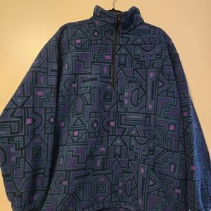 Big Chill XL Unisex Asymmetrical Aztec Mountain Blue Purple Warm USA Made Warm